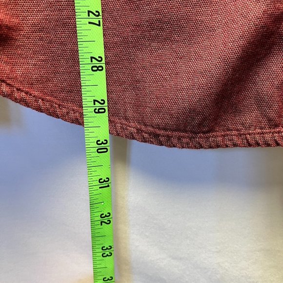 Rock & Republic Burgundy Button Up Long Sleeve Chambray Shirt Zip Pockets Size L - Picture 10 of 12